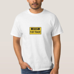 T-shirt Panneau commercial Stop Fur jaune