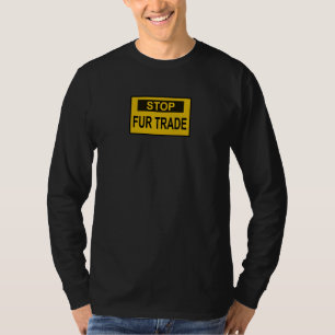 T-shirt Panneau commercial Stop Fur jaune