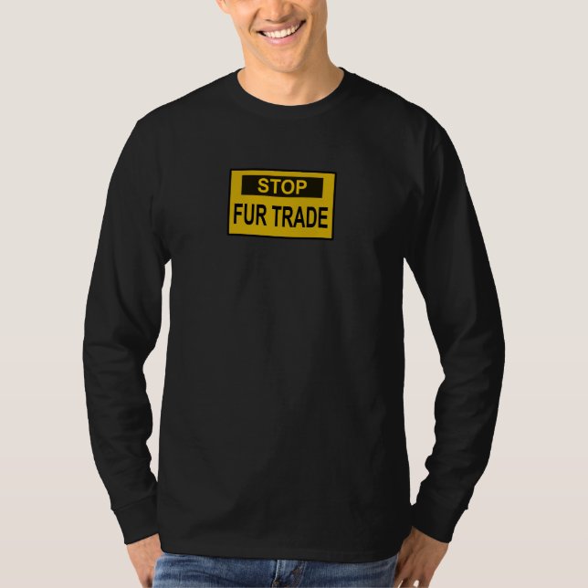T-shirt Panneau commercial Stop Fur jaune (Devant)