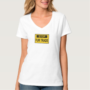 T-shirt Panneau commercial Stop Fur jaune