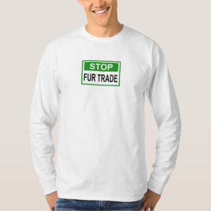 T-shirt Panneau commercial Stop Fur vert