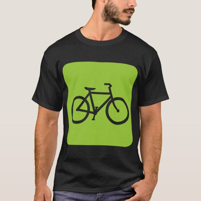 T-shirt Panneau Cycliste - Vert Martien (Devant)