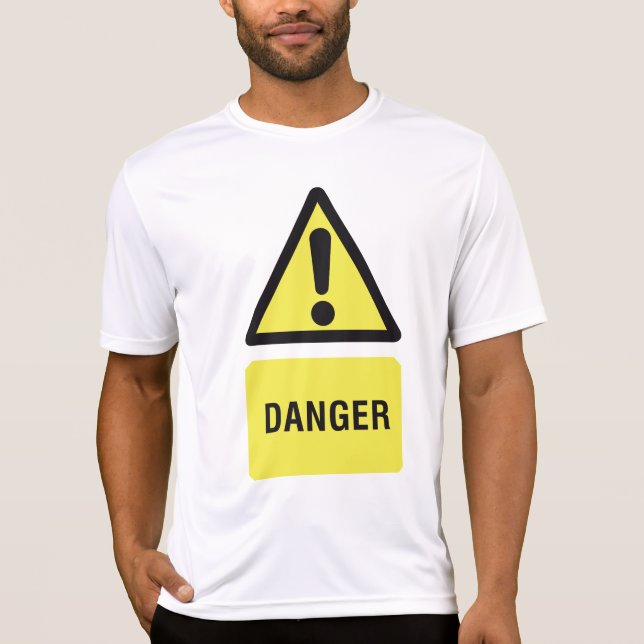 T-shirt Panneau d'avertissement de danger triangle jaune p (Devant)