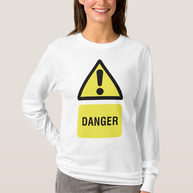 T-shirt Panneau d'avertissement de danger Triangle jaune p (Devant)