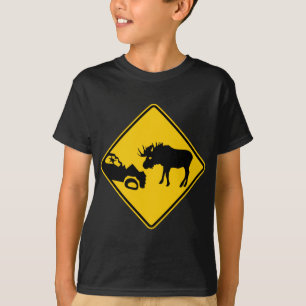 T-shirt Panneau d'avertissement d'orignaux de parc