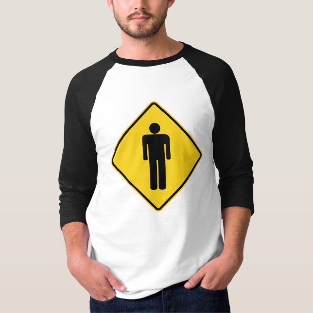 T-shirt Panneau d'avertissement homme (Devant)