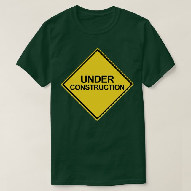 T-shirt Panneau d'avertissement jaune en construction (Design devant)