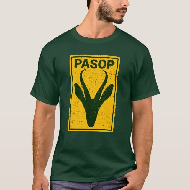 T-shirt Panneau d'avertissement Pasop Springbok Afrique du (Devant)
