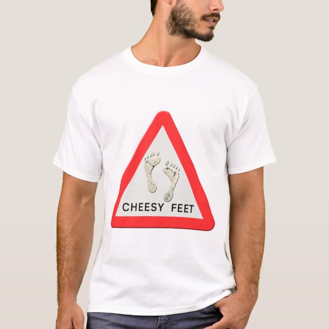 T-shirt Panneau d'avertissement Pieds de fromage (Devant)