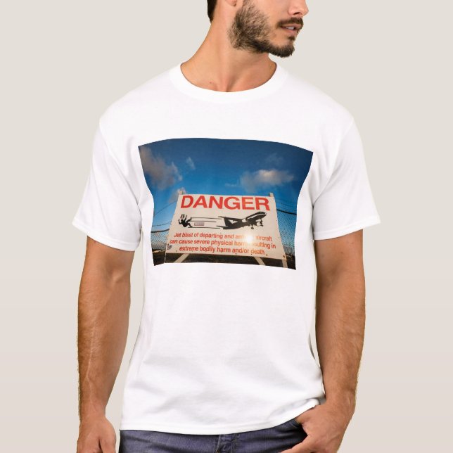T-shirt Panneau d'avertissement près d'aéroport de St (Devant)