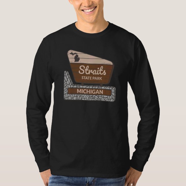 T-shirt Panneau de bienvenue au Straits State Park Michiga (Devant)