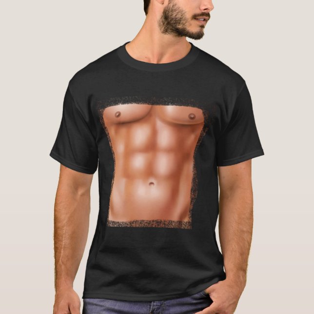 T-shirt Panneau de bord du ventre musqué Sixpack Abs Adoni (Devant)