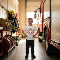 Panneau de brigade de pompiers membre Croix-Rouge 