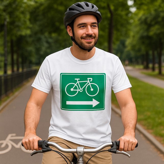 T-shirt Panneau de direction flèche droite voie cyclable v (Créateur téléchargé)