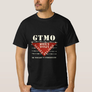 T-shirt Panneau de fils barbelés de la mine GTMO - Baie de