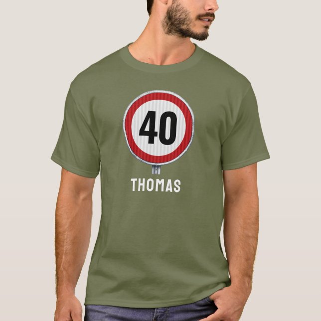 T-shirt Panneau de limitation de vitesse pour 40e annivers (Devant)