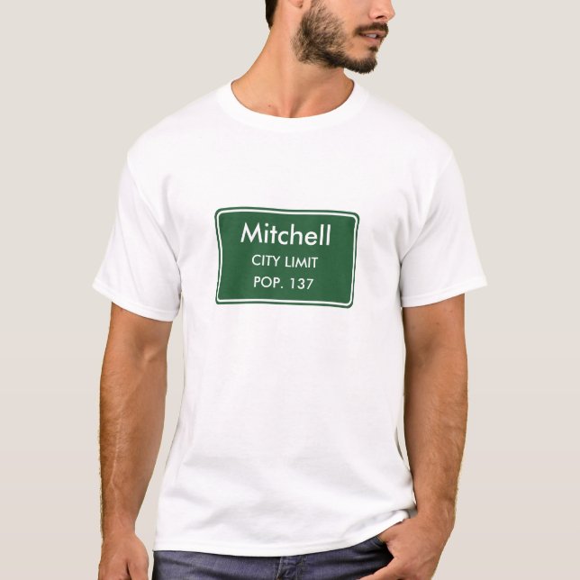 T-shirt Panneau de limite de ville de Mitchell Oregon (Devant)