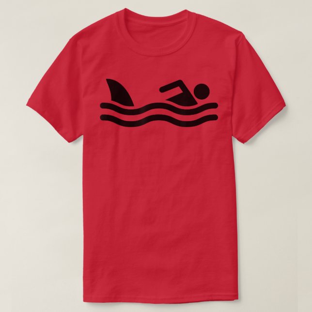 T-shirt Panneau De Nage Avec Requin Fin Drôle Requin (Design devant)