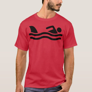 T-shirt Panneau De Nage Avec Requin Fin Drôle Requin