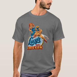 T-shirt Panneau de néon de poulet frit Lucyx27s