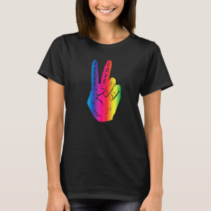 T-shirt Panneau de Paix Amour Arc-en-ciel Hippy Retro les