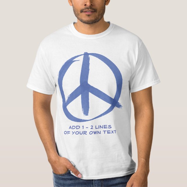 T-shirt Panneau de paix bleu (Devant)
