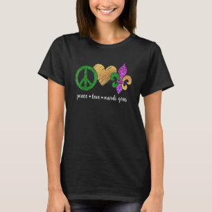 T-shirt Panneau de Paix Coeur Fleur De Lys Hippie Paix Amo