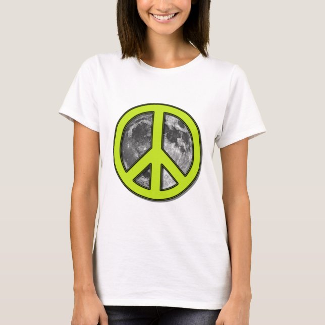 T-shirt Panneau de paix de la Lune verte - (Devant)