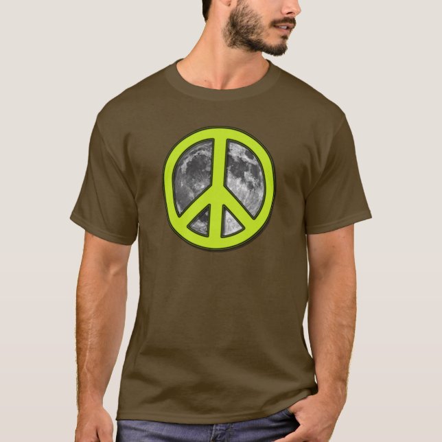 T-shirt Panneau de paix de la Lune verte - (Devant)