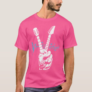T-shirt Panneau de Paix Doigts de guitare acoustique élect