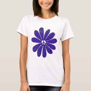 T-shirt Panneau de Paix HIppie Fleur pourpre Revêtu
