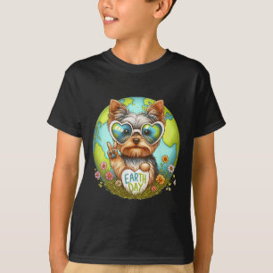 T-shirt Panneau de Paix Main Yorkshire Terrier Enfants Hom
