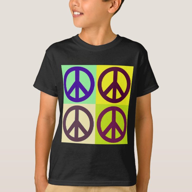 T-shirt Panneau de Paix Pop Art (Devant)