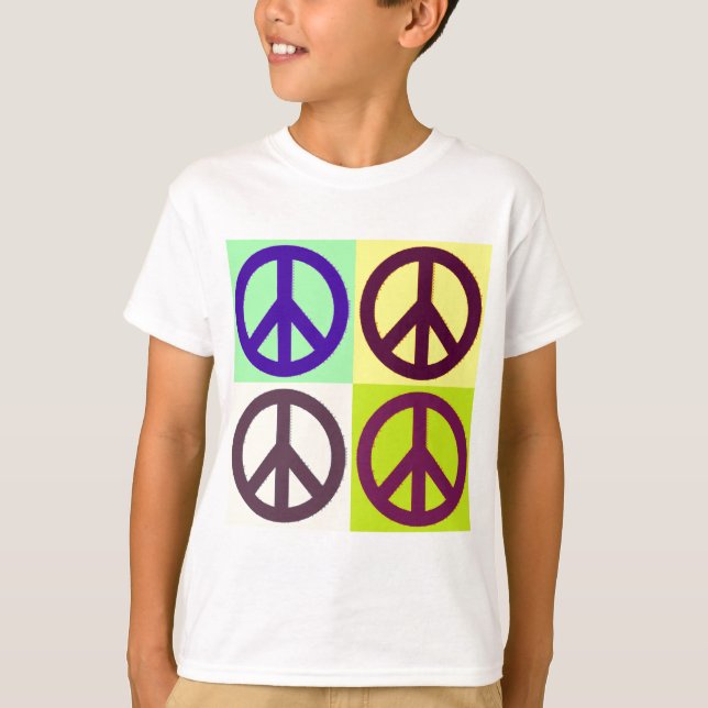 T-shirt Panneau de Paix Pop Art (Devant)