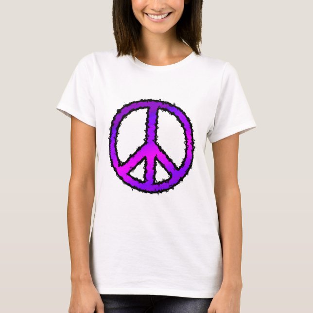 T-shirt Panneau de paix Purple Zig Zag (Devant)