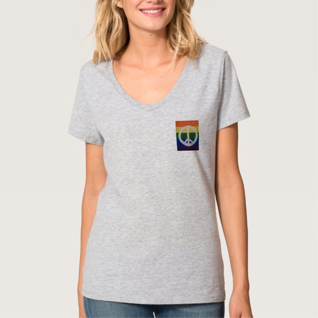 T-shirt Panneau de paix Rainbow (Devant)