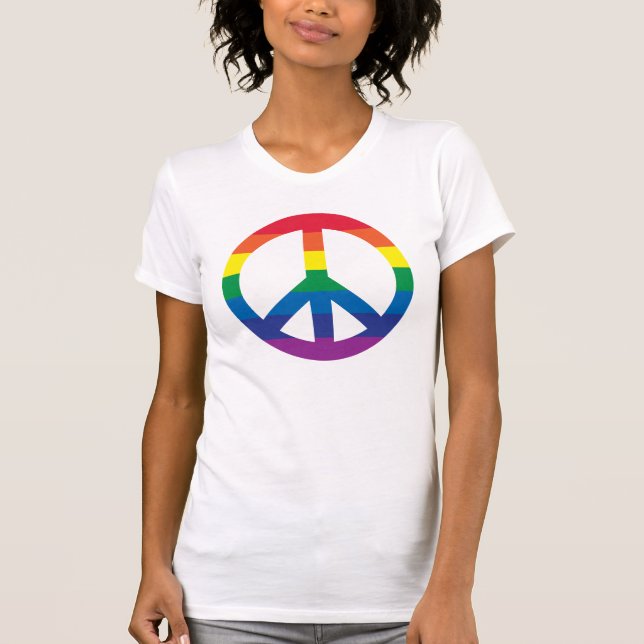 T-shirt Panneau de paix Rainbow (Devant)