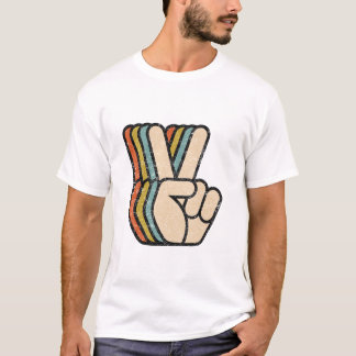 T-shirt Panneau de Paix Rétro V Doigts