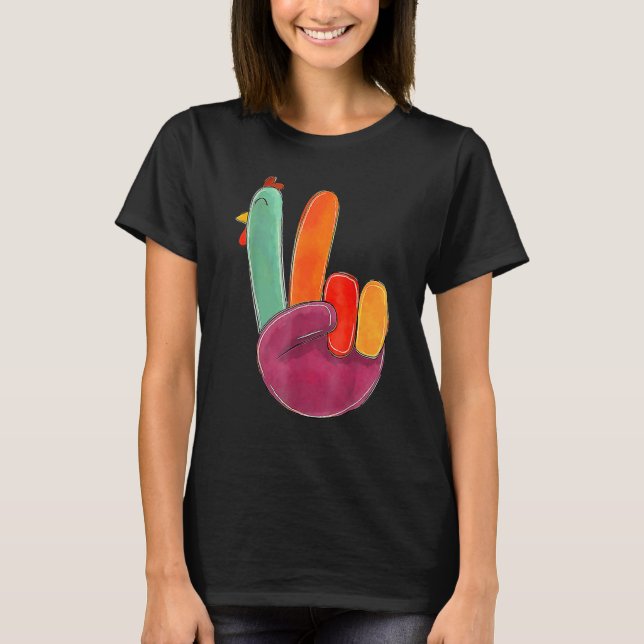 T-shirt Panneau de Paix Turquie Cool de main Thanksgiving  (Devant)
