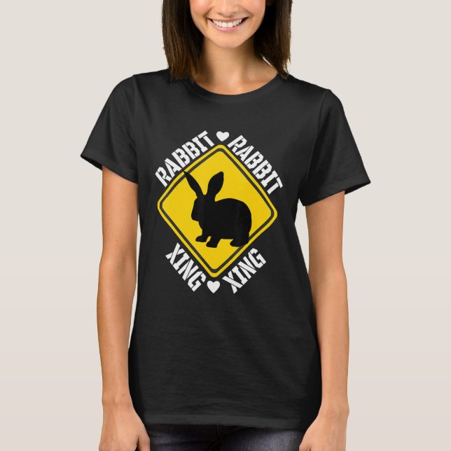 T-shirt Panneau de passage d'amoureux de lapins (Devant)