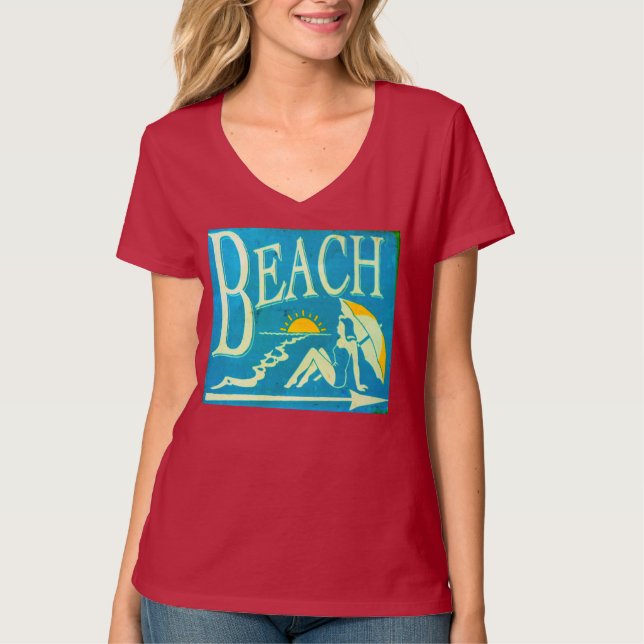 T-shirt Panneau de plage vintage Thunder_Cove (Devant)