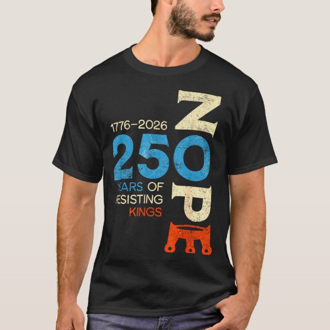 T-shirt Panneau de protestation Pas de rois 28 mars 2026  (Devant)