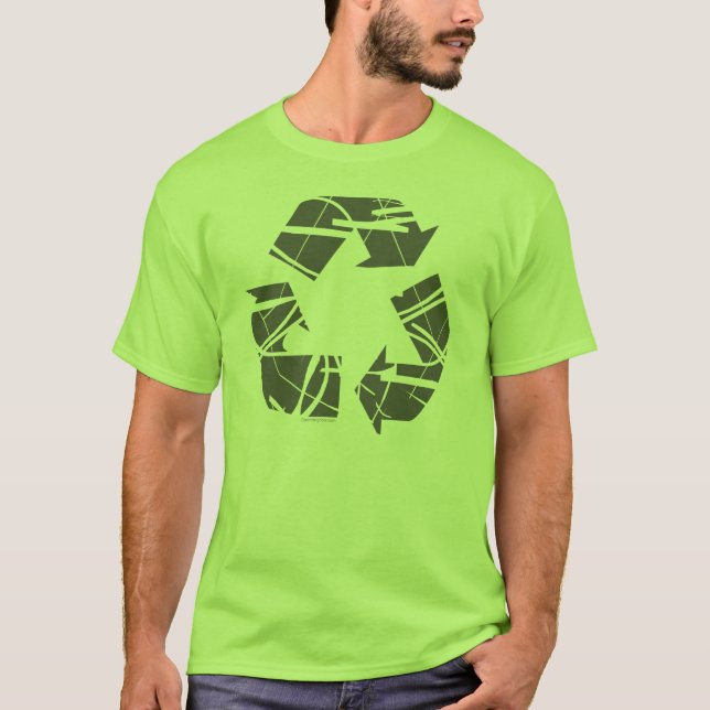 T-shirt Panneau de recyclage gris fracturé (Devant)