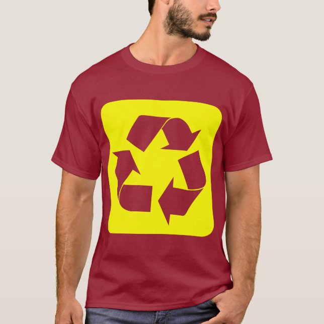 T-shirt Panneau de recyclage - Jaune (Devant)
