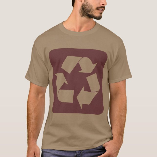 T-shirt Panneau de recyclage - Marron foncé (Devant)