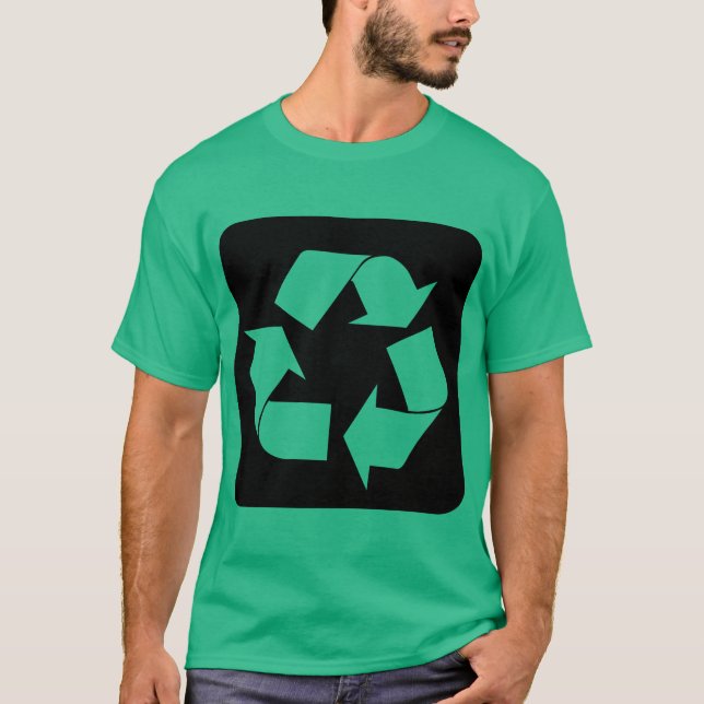 T-shirt Panneau de recyclage - Noir (Devant)