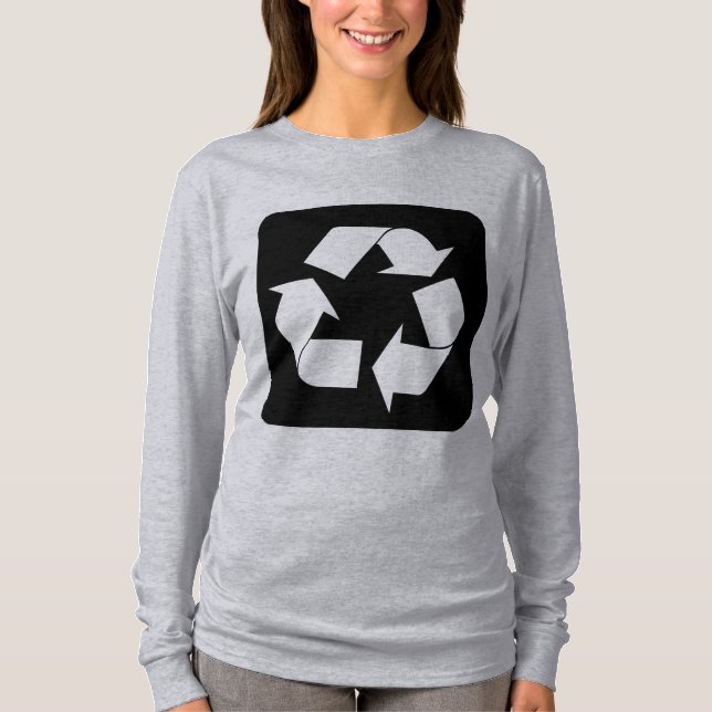 T-shirt Panneau de recyclage - Noir (Devant)