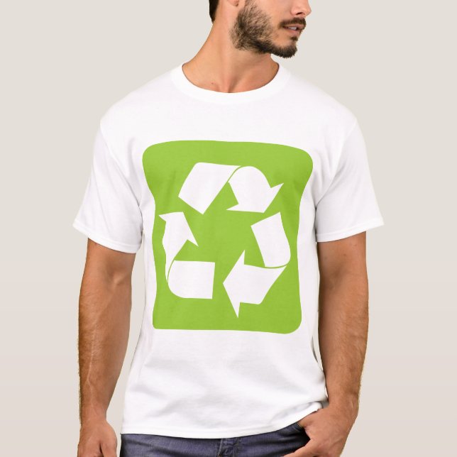 T-shirt Panneau de recyclage - Vert Martien (Devant)