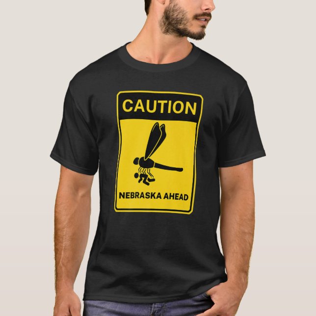 T-shirt Panneau de rue Attention Nebraska Devant Mème Aléa (Devant)
