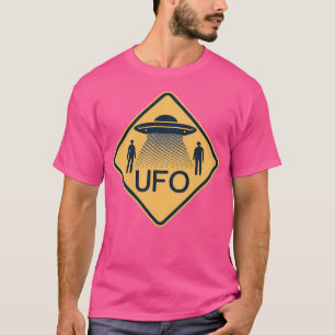 T-shirt Panneau de rue Avertissement Ufo
